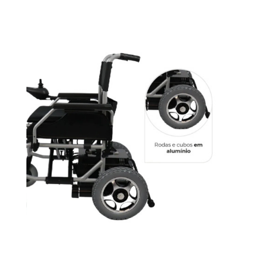 Cadeira de Rodas Motorizada em Alumínio Dobrável até 120 Kg D900 Dellamed - Imagem 2